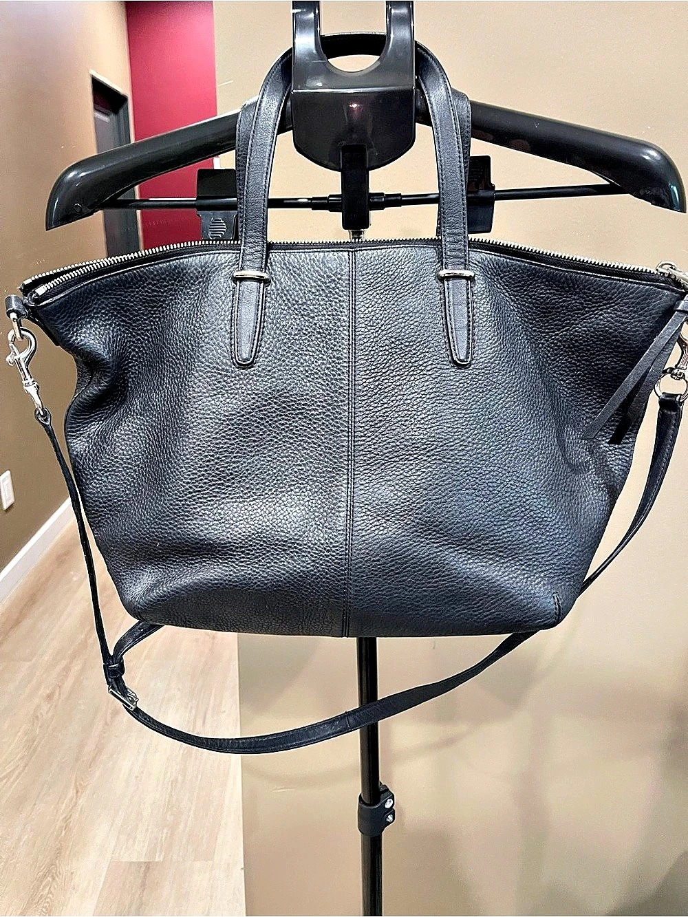 Coach Edie Tote Leather Tote in Black